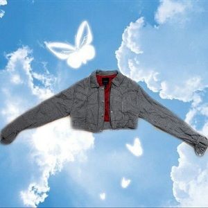 cropped checker jacket